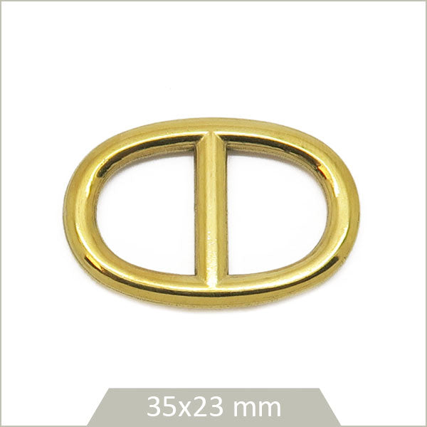 1 connecteur maille marine en acier inoxydable 304 doré, 35x23 mm