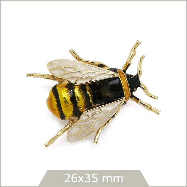 1 broche abeille alliage doré, émail coloré