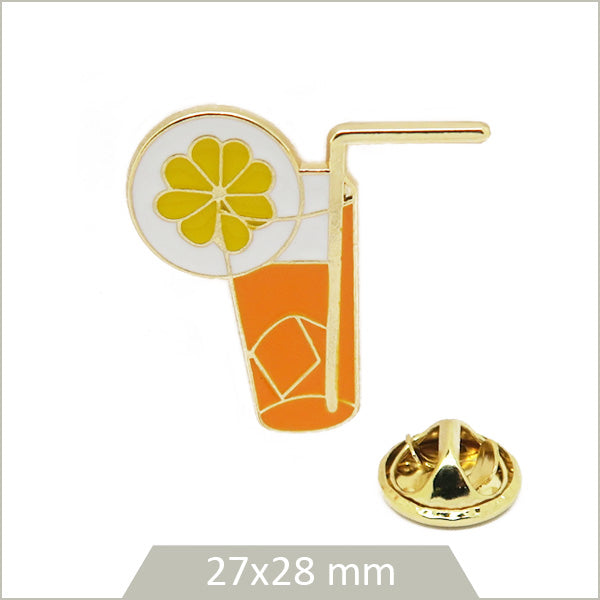 1 pin's cocktail alliage doré et émail coloré