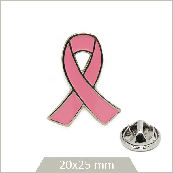 1 pin's ruban rose alliage argenté et émail rose