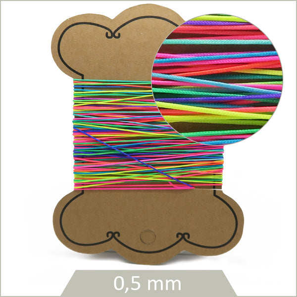 10 m de cordon synthétique 0,5 mm multicolore