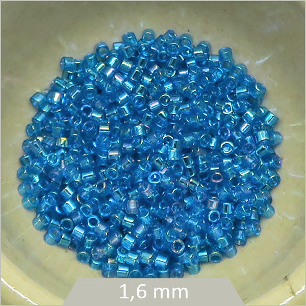 5g de perles Miyuki Delica 11/0, DB0177 bleu capri irisé