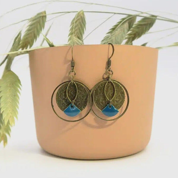 24 crochets de boucles d'oreilles bronze simples