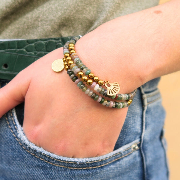 Env. 125 perles rondes en hématite 3 mm doré métallisé