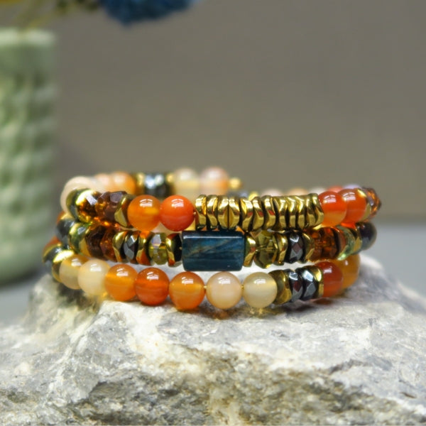 Env. 175 perles heishi ondulées en hématite doré métallisé, 6mm