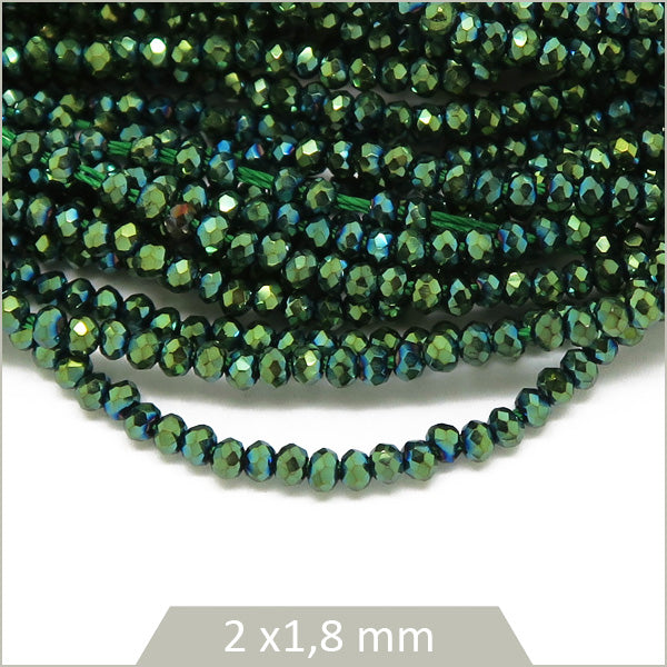 Perles donut en verre couleur scarabée