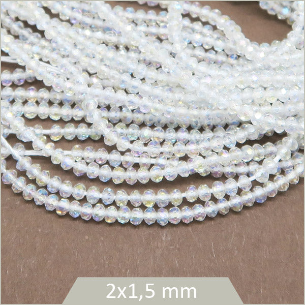 perles verre donut blanches