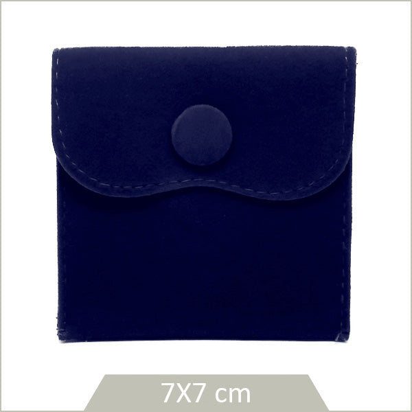 1 pochon en velours, bleu indigo 7x7cm