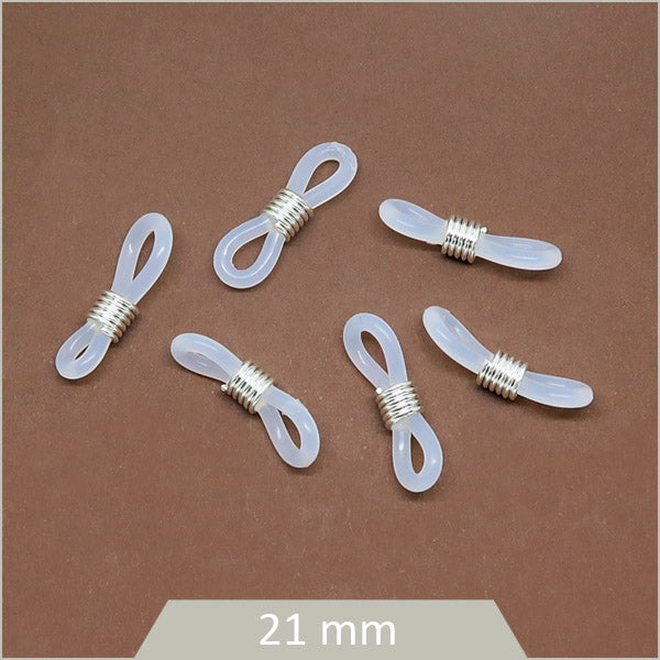 10 embouts de cordons lunettes en silicone, transparent