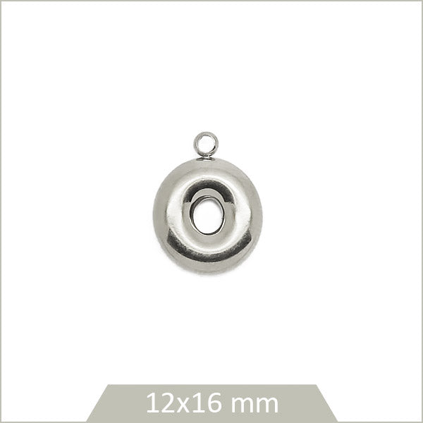 1 breloque lettre O en acier inoxydable 304