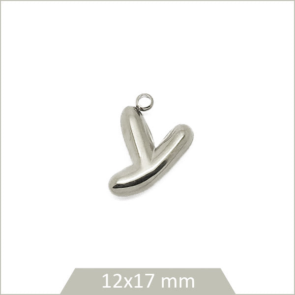 1 breloque lettre Y en acier inoxydable 304