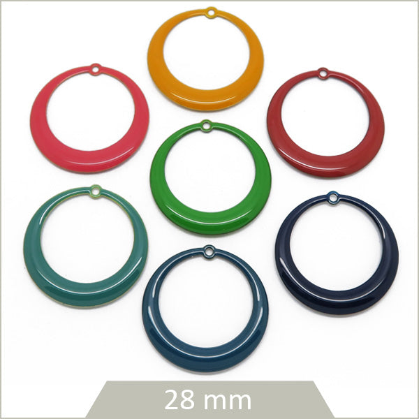 Lot de créoles colorées effet émail