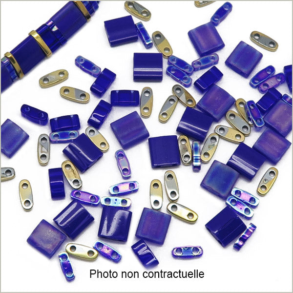 6g de mix de perles Tila Cobalt et OR