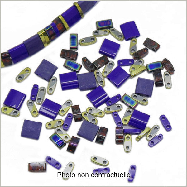 6g de mix de perles Tila Cobalt et OR