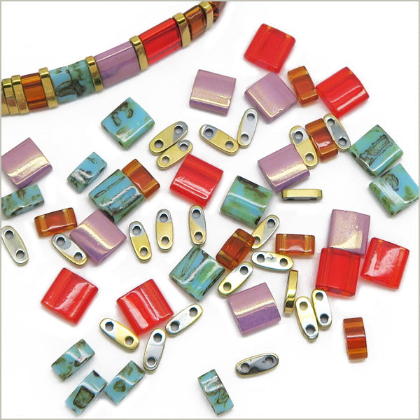 6g de mix de perles Tila bouquet OR