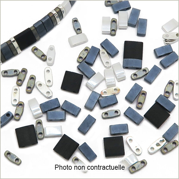 6g de mix de perles Tila Ardoise