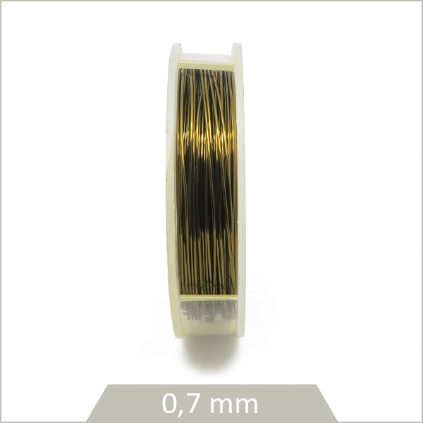 20 m de fil cuivre 0,7 mm couleur bronze doré