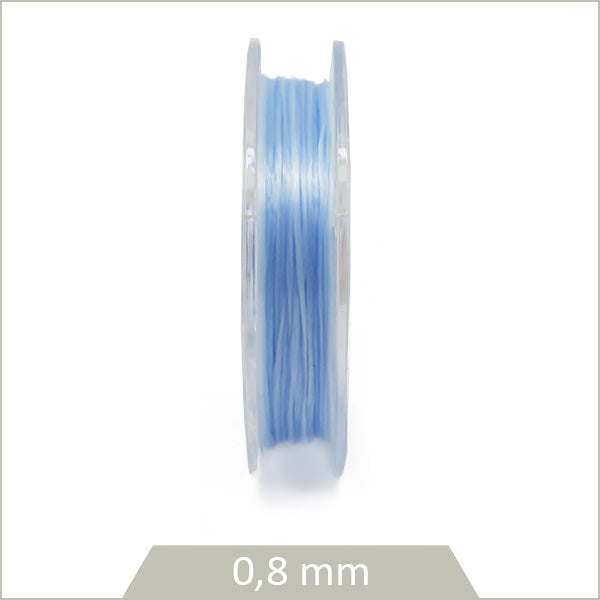 10 m de fil élastique 0,8 mm, bleu ciel