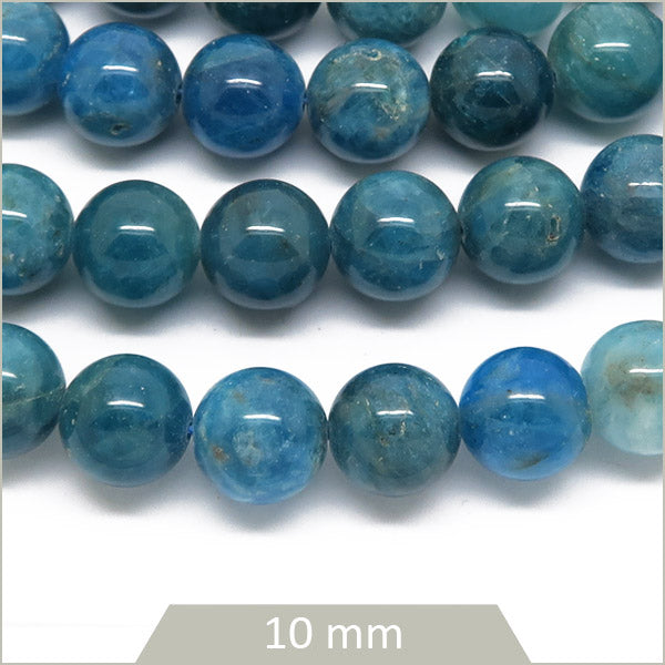 Env. 38 perles rondes en Apatite 10 mm