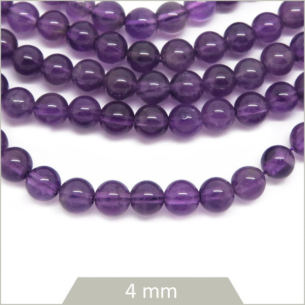 Env. 44 perles rondes Améthyste 4 mm