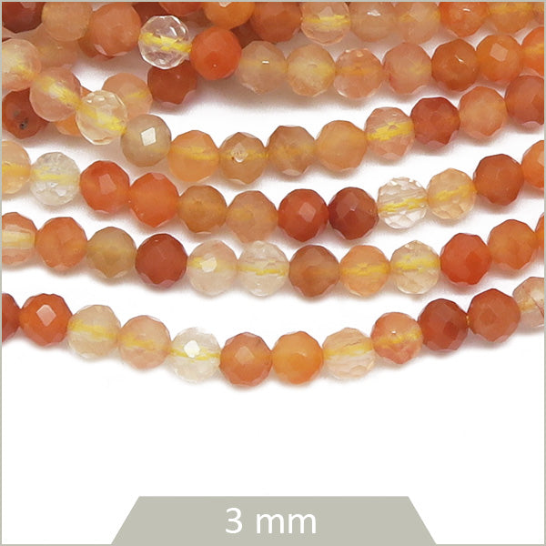 Env. 120 perles facettées en Cristal rouge, 3 mm