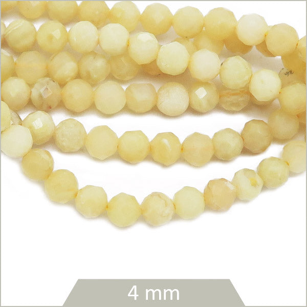 95 perles d'Opale à facettes 4 mm ocre