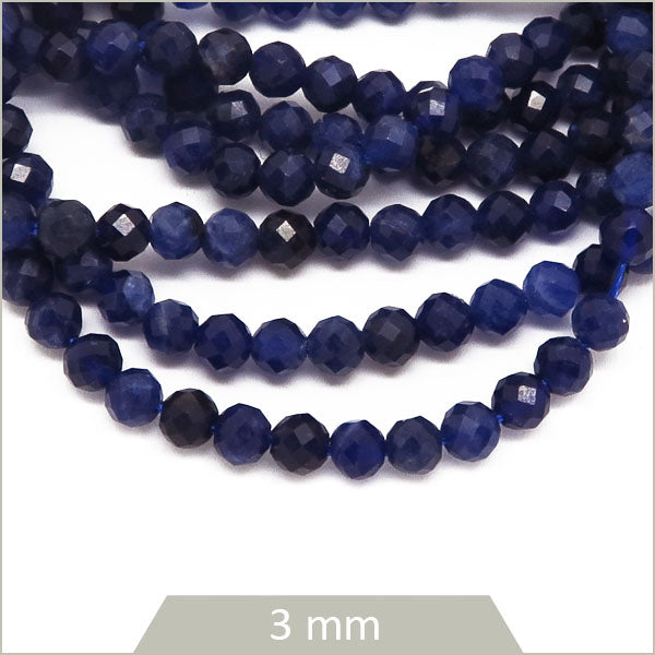 Env. 125 perles facettées en Sodalite rare 3 mm