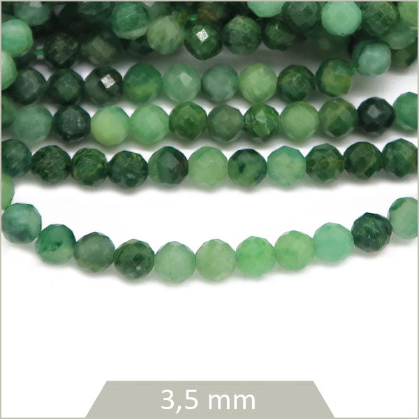 Env. 120 perles facettées en Jade Africaine 3,5 mm