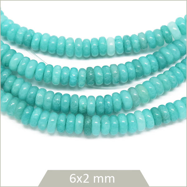 perles jade bleu forme heishi