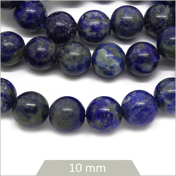 Env. 36 perles rondes 10 mm Lapis Lazuli