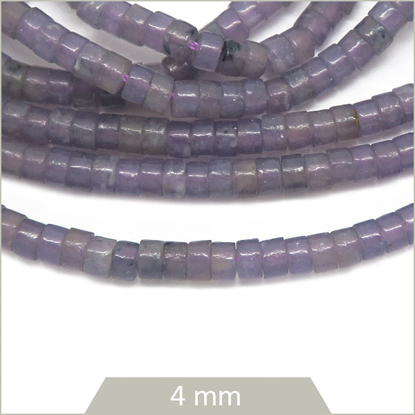 Env. 160 perles heishi en lépidolite, 4mm