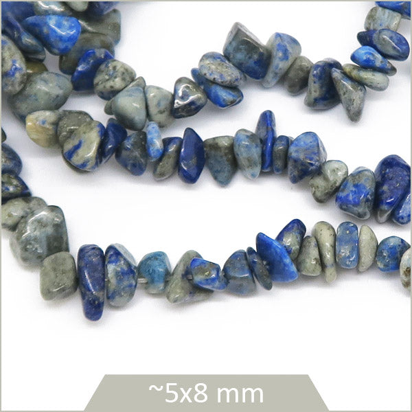 40 cm de perles chips en Lapis Lazuli (grade 3)
