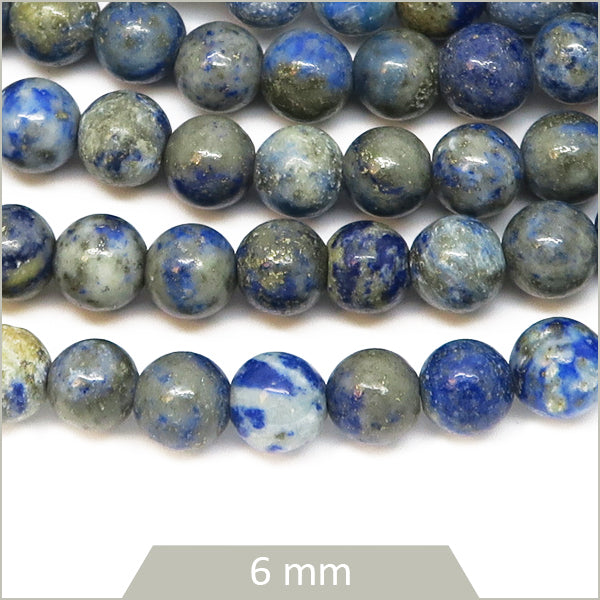 Env. 55 perles rondes Lapis Lazuli, 6 mm
