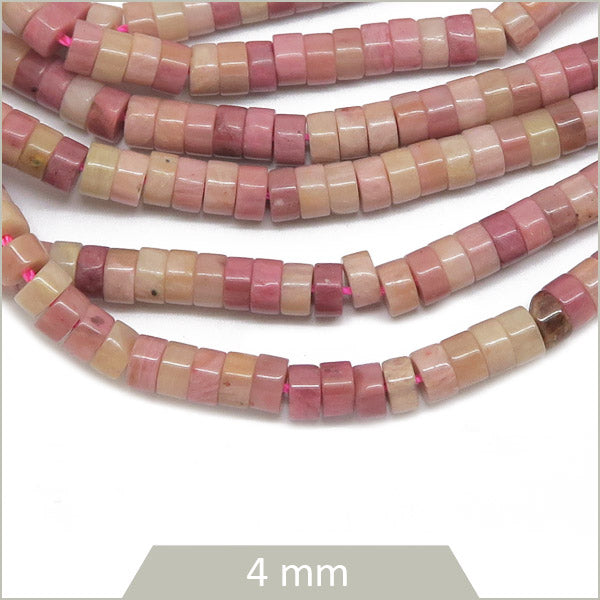 Env. 160 perles heishi en Rhodonite, 4mm