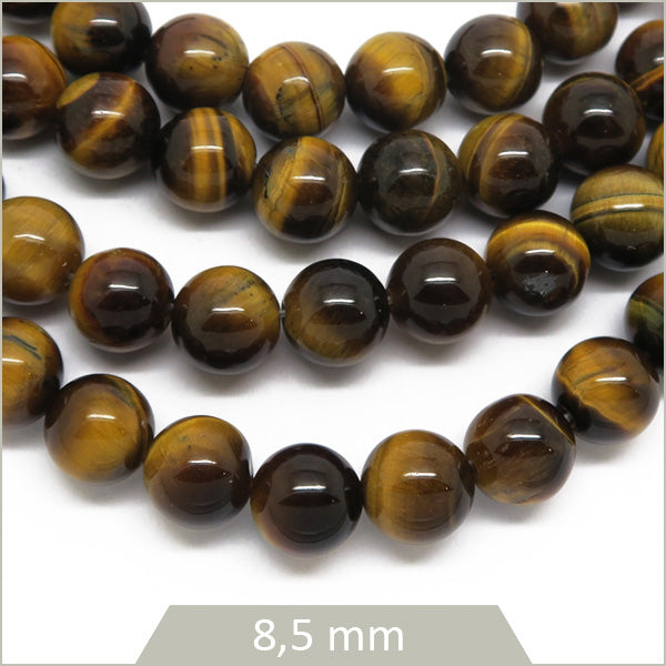 Perles pierre naturelle oeil de tigre ronde