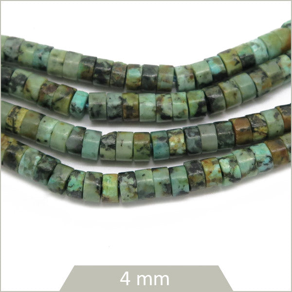 Env. 150 perles heishi en turquoise africaine