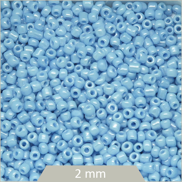 40g de perles rocailles bleu cyan irisé 2 mm