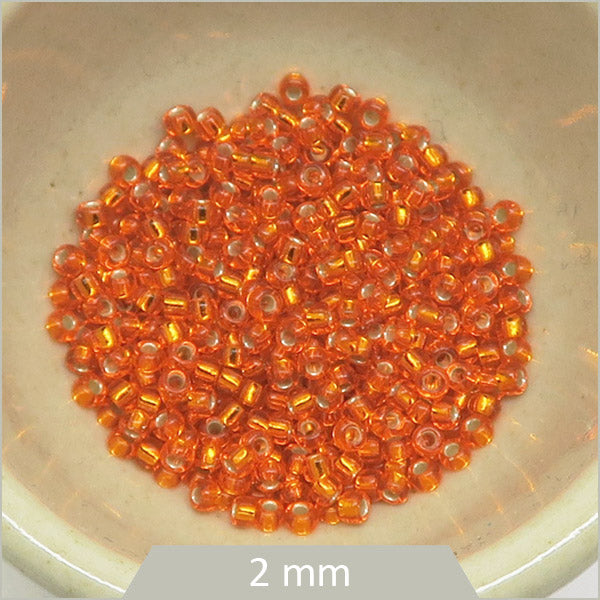 5g Rocaille Miyuki 11/0, 0008 orange irisé