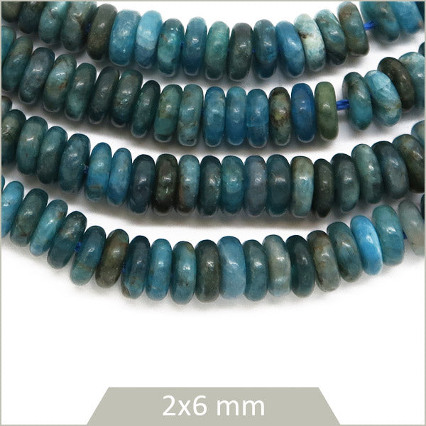 Env. 160 perles soucoupes Apatite, 6x2 mm