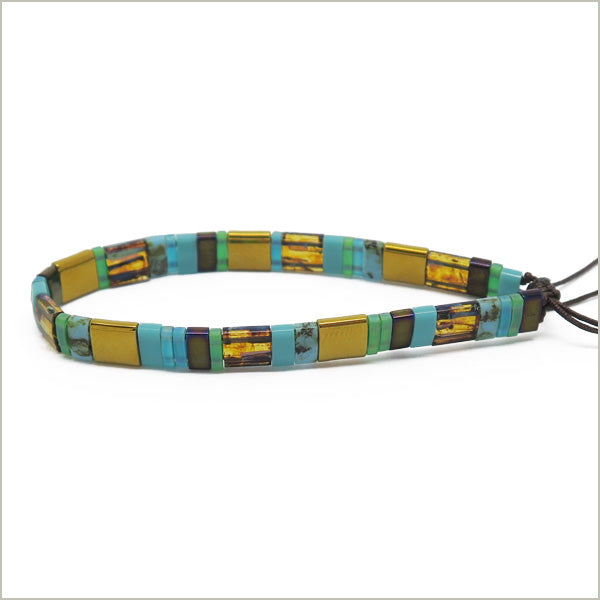 6g de mix de perles Tila turquoise OR