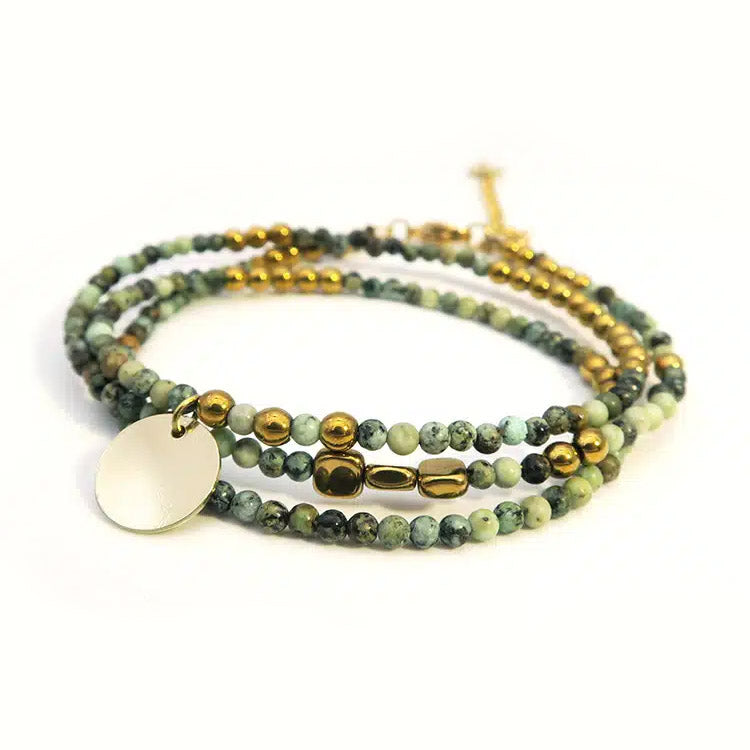 Env. 120 perles de turquoise africaine rondes à facettes 3 mm