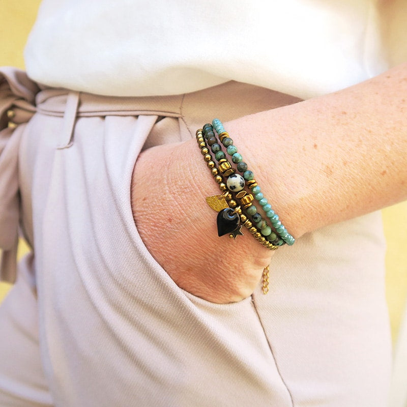 DIY bracelets or et pierre