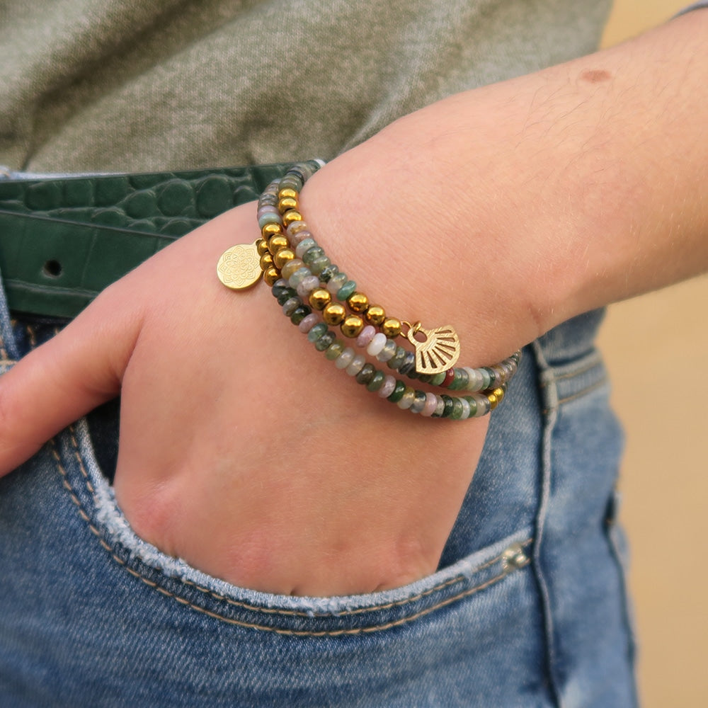 Matériel bracelet perles naturelle et doré