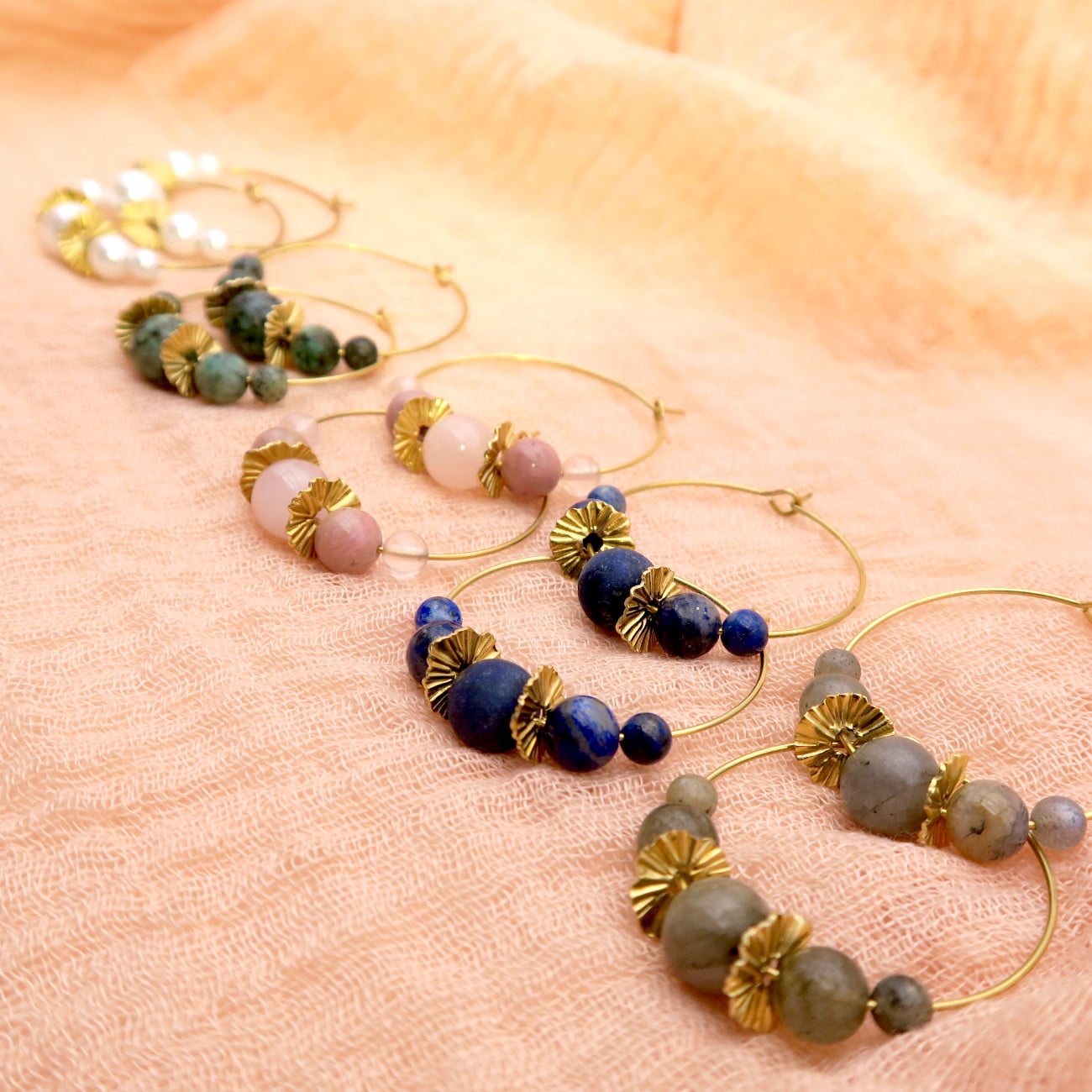 Idée créoles DIY pierres naturelles