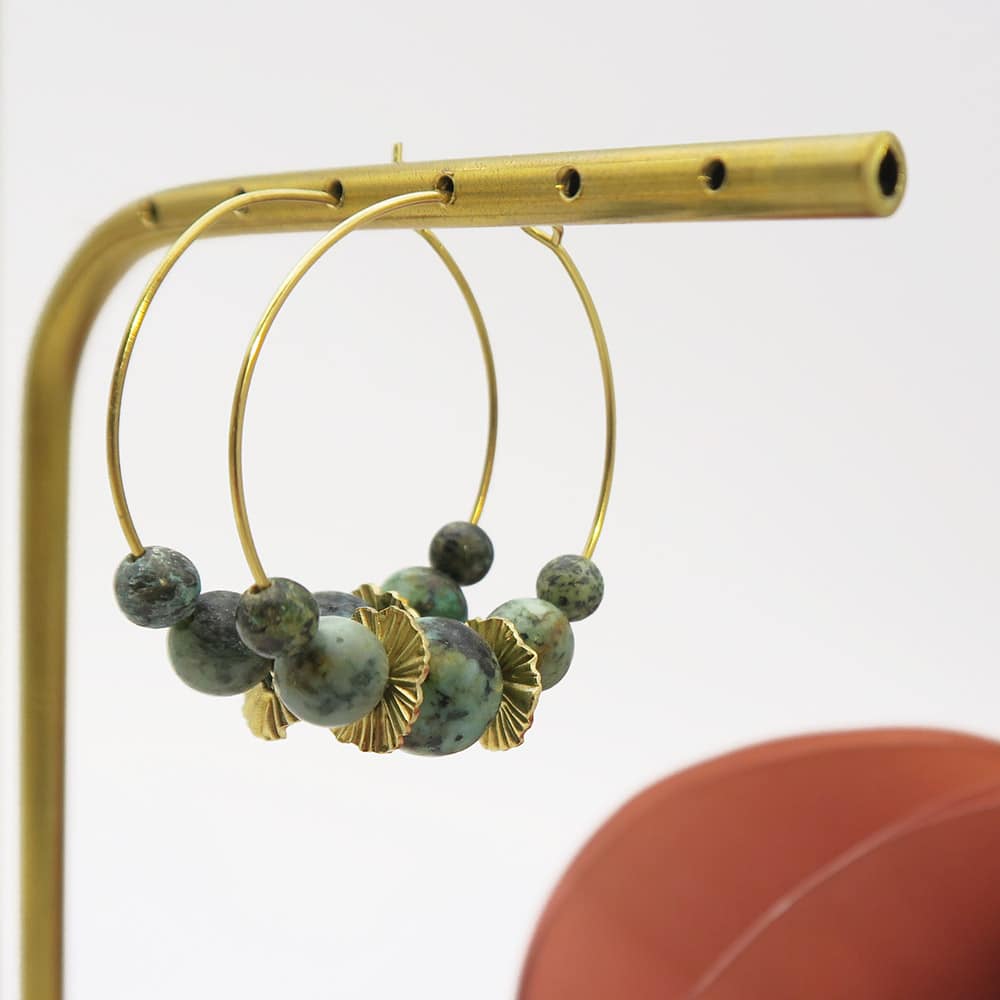 DIY créoles pierre naturelles