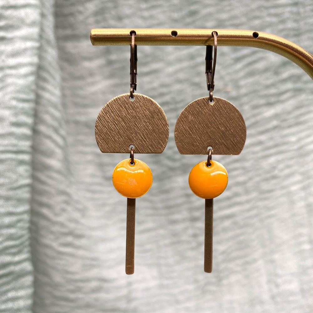 DIY boucles d'oreilles bronze breloque et sequin