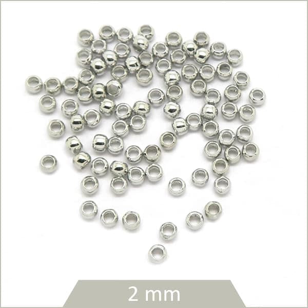perles à écraser argentées