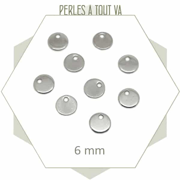 Petites breloques rondes acier