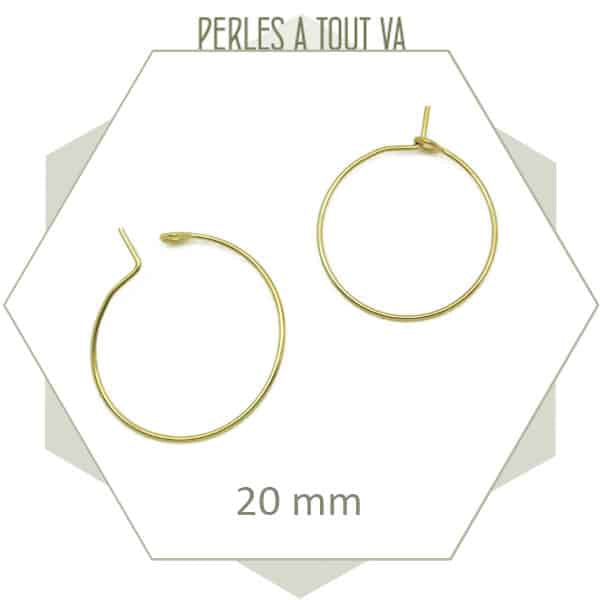 Boucles D'Oreilles Créoles En Argent-Noir-Or,Rond Simple 8Mm-20Mm