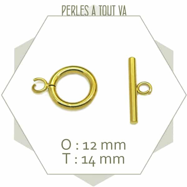 Vente fermoir toggle en acier doré